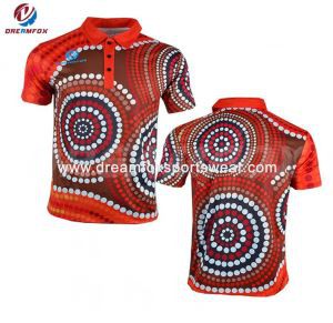 Custom Dry Fit Mesh Men Sublimated Polo Shirts Design