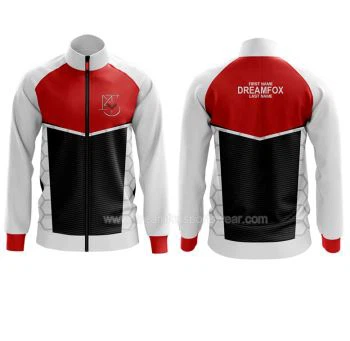 Red And White Youth Softshell Mens Track Jacket